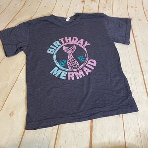 Outlash Heather Gray Blue Pastel Purple Birthday Mermaid T-Shirt